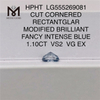 1,10 CT HPHT RECTANTGLAR FANCY INTENSE BLUE VS2 VG EX im Labor gezüchteter Diamant LG555269081