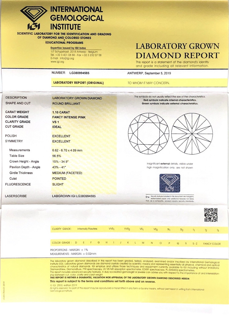 Lieferanten von im Labor gezüchteten Diamanten mit 1,1 ct vs. ct