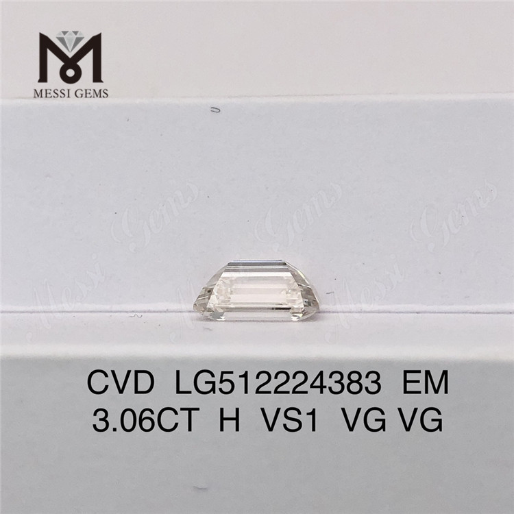 3.06CT H 3ct lose künstliche Diamanten Smaragdschliff künstliche Diamanten EX VG