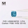 1,27 ct FIG-Kissenschliff-VVS-Labor erstellter blauer Diamant 6,55 x 5,93 x 3,97 mm