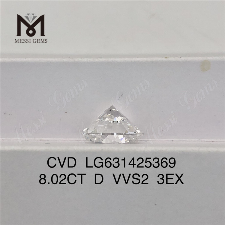 8,02 CT weiß, das Diamantlabor rund D VVS2 3EX IGI LG631425369丨Messigems 