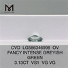 3ct Oval Fancy Green Diamond OV FANCY INTENSE GREYISH GREEN CVD LG586346998 