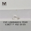 5,28 CT F VS2 Birne IGI-zertifizierte Diamanten CVD LG626484514丨Messigems