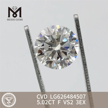 5,02 CT F VS2 3EX IGI-zertifizierte lose Diamanten CVD LG626484507丨Messigems