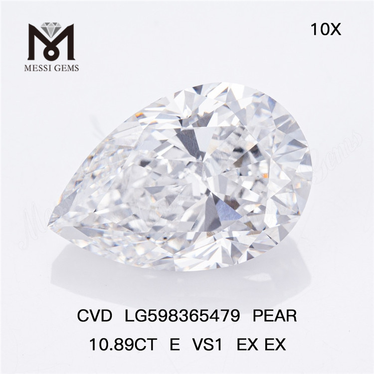 10,89 KT E VS1 EX EX PEAR Bulk von Menschen geschaffene Diamanten CVD LG598365479丨Messigems