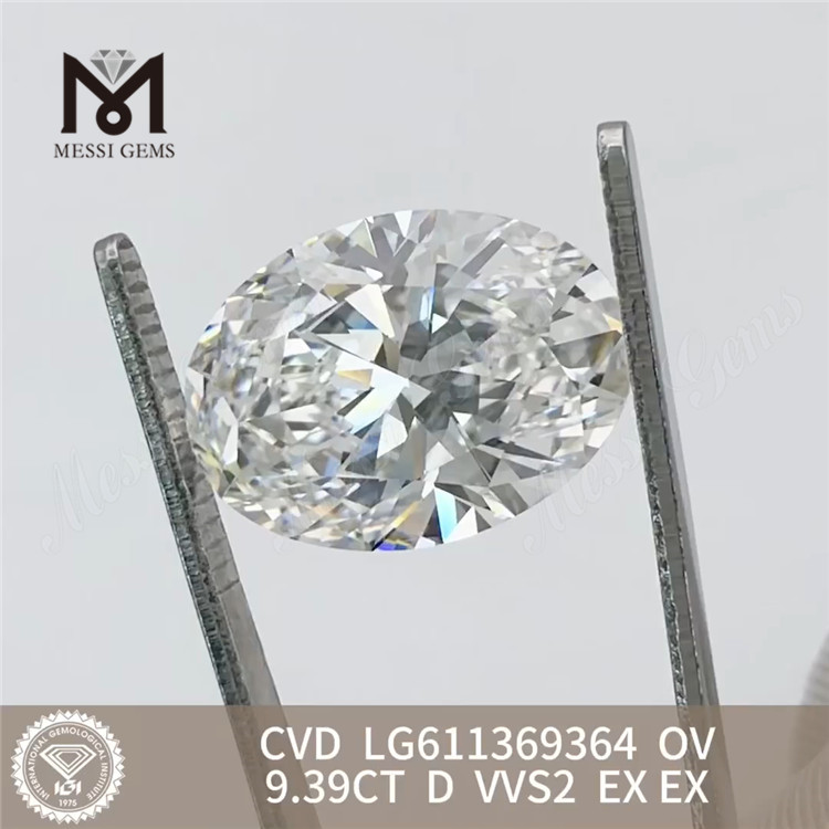 9,39 CT, im Labor hergestellte Diamanten OV D VVS2 LG611369364丨Messigems