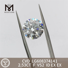 2,53 CT F VS2 EX Cvd Lab Grown Diamond, ethisch haltbar und brillant wie abgebaute Diamanten – Messigems LG608374141