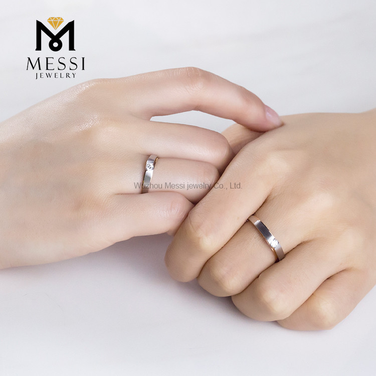 Modedesign 14k 18k Lab Grown Diamond Ehering für Paare