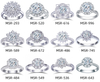 Elegance-Ringe im 1-Karat-Halo-Stil, von IGI Lab erstellte Diamanten