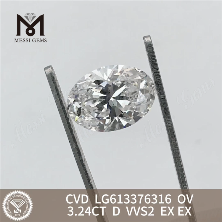 3,24 CT OV D VVS2 CVD im Labor hergestellter Diamant Großhandelspreis LG613376316丨Messigems