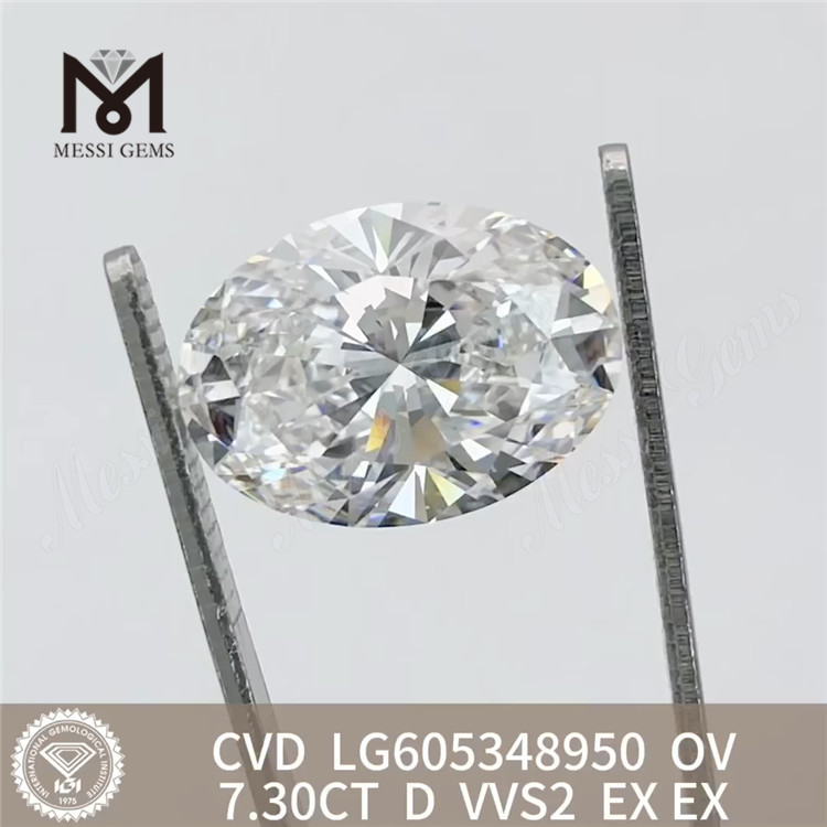 7,30 CT Diamond Lab OV VVS2 D Farbe CVD LG605348950丨Messigems