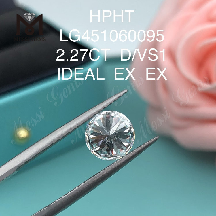 2,27 Karat D VS1 IDEL Cut Grade runder, im Labor gezüchteter CVD-Diamant