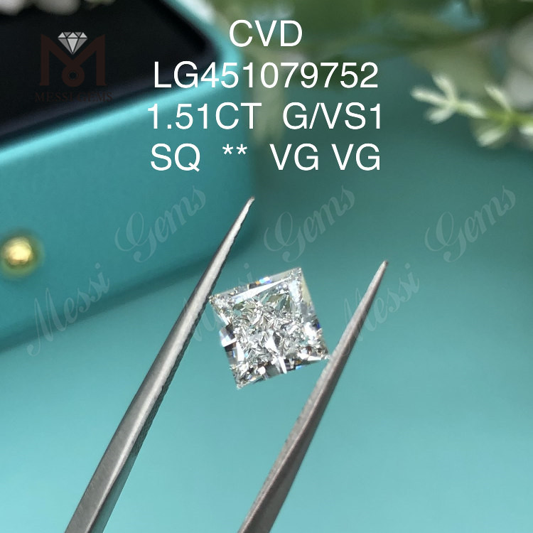 1,51 Karat G VS1 HPHT PRINCESS CVD im Labor gezüchtete Diamanten