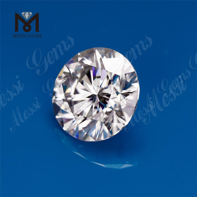 DEF VVS1 weißer Moissanit-Diamant. Runder, 12 mm großer, loser Diamant