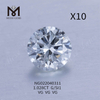 G 1,028 ct SI1 weißer, im Labor gewachsener Diamantstein, rund, EX-SCHNITT