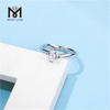 Messi Jewelry minimalistische 1 Karat Moissanite-Diamant-Hochzeitsringe aus 925er Sterlingsilber