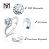 Messi Gems klassische 1 Karat Moissanit Diamant 925 Sterling Silber Damenringe