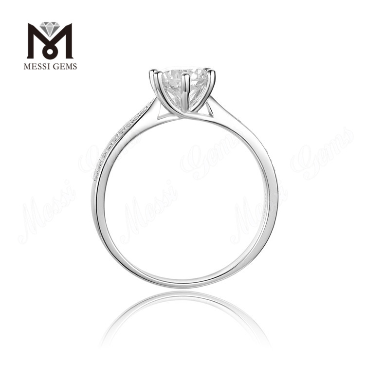 Messi Gems Einzelstein 1,5 Karat Moissanit-Diamant 925er Sterlingsilberring für Damen