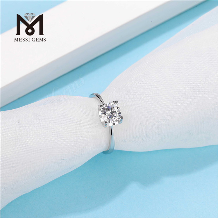 Messi Gems Engagement 1 Karat Moissanit-Diamant 925 Sterling Silber Damenringe zur Hochzeit