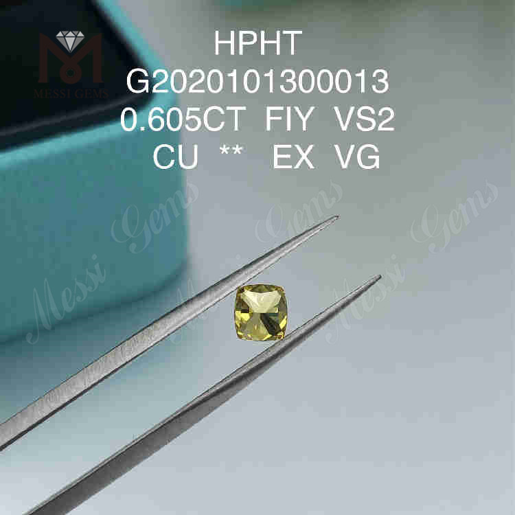 0,605 ct FIY EX Labordiamant im Kissenschliff VS2 VG