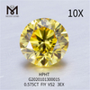 0,575 ct FIY VS2 3EX Runde, im Labor gefertigte gelbe Diamanten