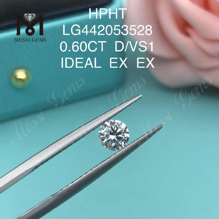 0,60 Karat D VS1 runde Labordiamanten im BRILLANT-IDEL-Schliff