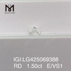 1,50 Karat E/VS1 VG Labordiamant, 1,5 Karat rund 