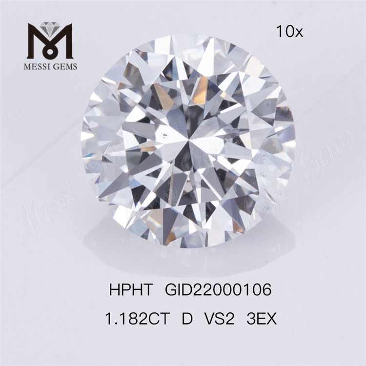 1,182 CT RD D 3EX Im Labor gezüchteter Diamant HPHT VS2 künstlicher Diamant