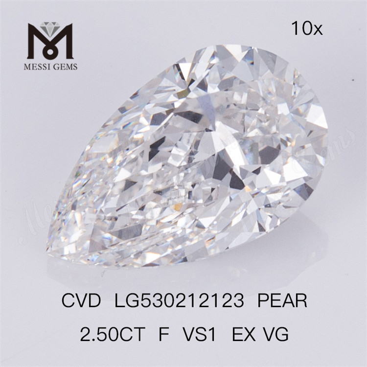 2,5 CT im Labor gezüchteter Diamant CVD F VS Birne 2,5 im Labor gezüchteter Diamant 