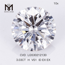 3,03 ct H-Diamant in runder Form, loser CVD-Diamant, Preis pro Karat