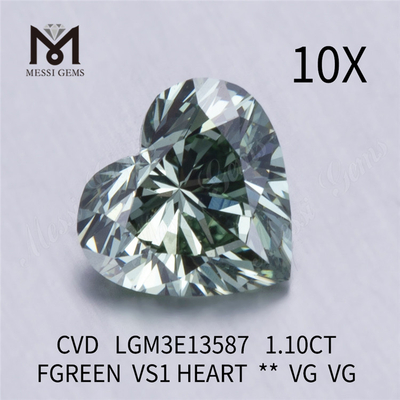 1,10 CT FGREEN VS1 HEART VG VG-Laborgezüchtete Diamanten, Hersteller CVD LGM3E13587