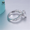 Hochwertiger Verlobungsring, Birnen-Moissanit-Ring, Hochzeitsschmuck aus 18 Karat Weißgold 
