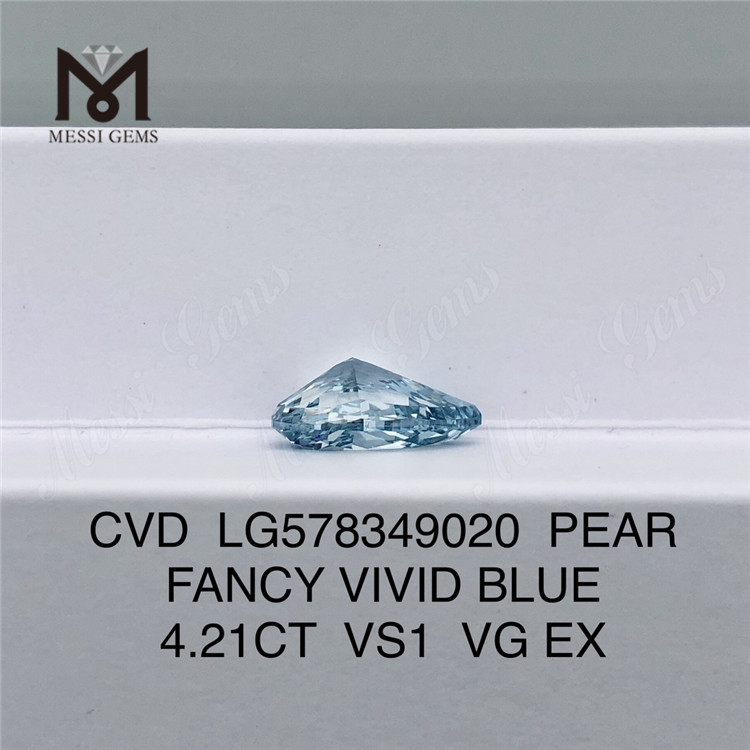 4,21 CT VS1 VG EX PEAR FANCY VIVID BLUE billige, im Labor hergestellte Diamanten CVD LG578349020