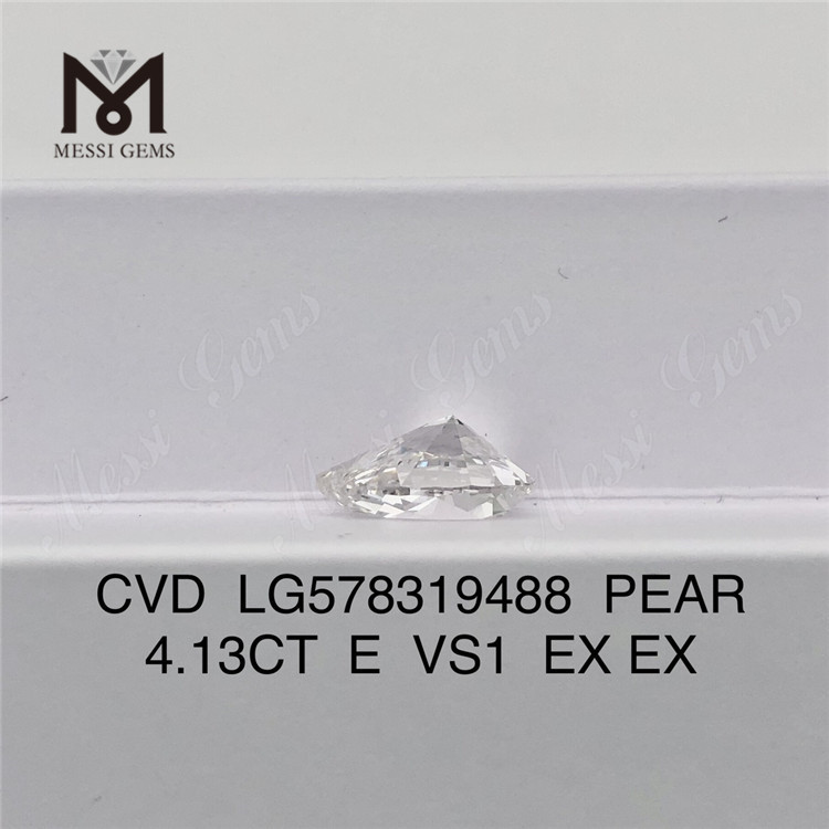 4,13 CT E VS1 EX EX lose im Labor gezüchtete Diamanten CVD LG578319488 PEAR zu verkaufen