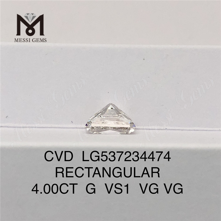 4KT RECHTECKIGER weißer loser Labordiamant G 4KT großer synthetischer Diamant im Großhandel