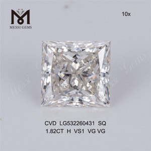 1,82 Karat im Quadrat lose künstliche Diamanten Quadratischer quadratischer loser Labordiamant zum Lieblingspreis