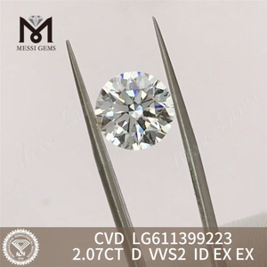 2,07 CT rund D VVS2, im Labor gezüchtete, zertifizierte Diamanten, beste Preise – Messigems LG6113992