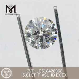 5,01 CT F VS1 ID Labor erstellte Diamanten zum Verkauf: Messigems CVD LG618428968