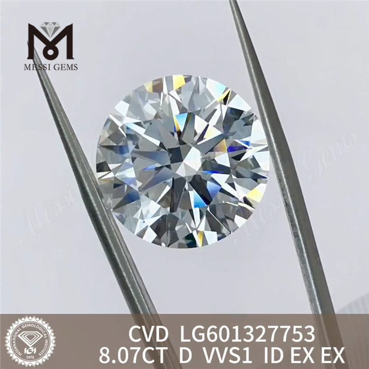 8,07 CT D VVS1 ID EX EX Hochwertige CVD-Diamanten direkt aus unserem Labor LG601327753丨Messigems