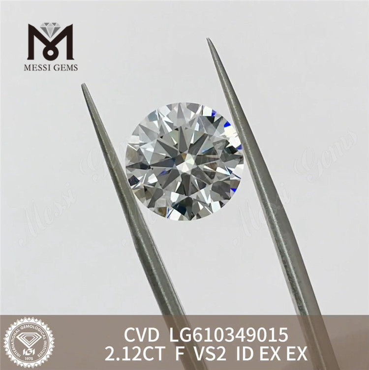 2,12 CT F VS2 ID Lab Grown Diamond China High-Quality Gems Direct丨Messigems CVD LG610349015