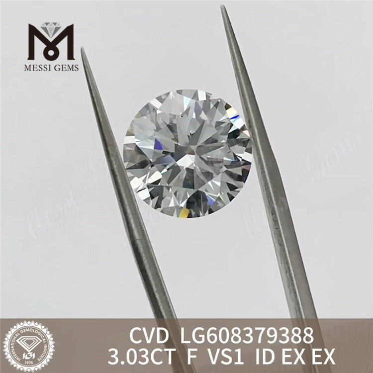 3,03 ct F VS1 RD 3 ct im Labor gezüchteter CVD-Diamant aus ethischer Quelle: Messigems LG608379388 