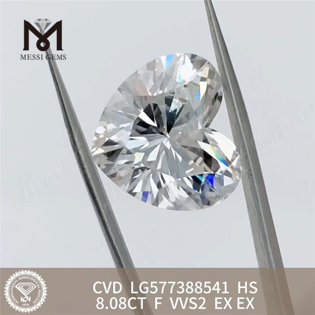 8.08CT F VVS2 EX HS Herzform CVD Herstellte Diamanten LG577388541 丨 MESSIGEMEME