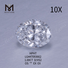 1,00 Karat D VS2 Reinheitsgrad OVAL Labordiamanten HPHT