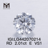 2,01 Karat E VS1 runder, billiger, im Labor gezüchteter Edelsteindiamant, 3EX, günstiger Preis
