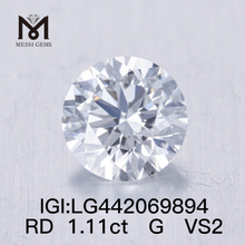 1,11 Karat G VS2 Runder BRILLIANT IDEAL 2EX im Labor gezüchteter Diamant 1 Karat