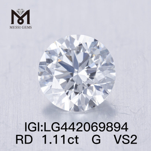 1,11 Karat G VS2 Runder BRILLIANT IDEAL 2EX im Labor gezüchteter Diamant 1 Karat