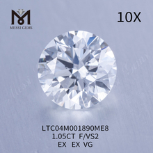 F 1,05 Karat runde Labordiamanten VS2 EX Cut