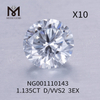 D 1,135 ct runde Labordiamanten im VVS2 EX-Schliff