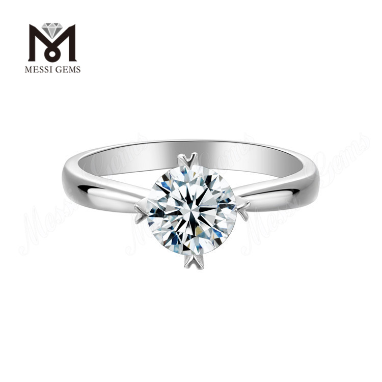 Messi Gems 1 Karat D Farbe Moissanite Diamant Eheringe 925 Sterling Silber für Damen
