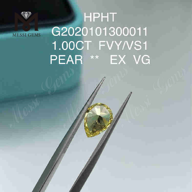 1 ct FVY VS1 Öko-Labordiamanten im PEAR-Schliff EX